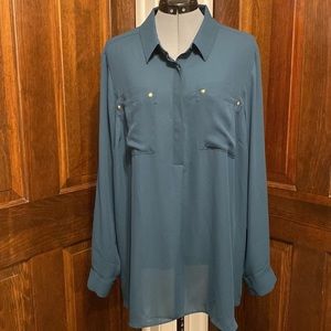 Lane Bryant Teal Blouse